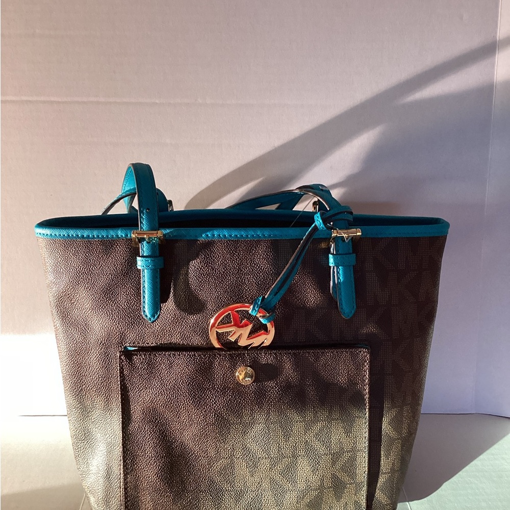 Michael Kors Brown and Blue Women's Bag